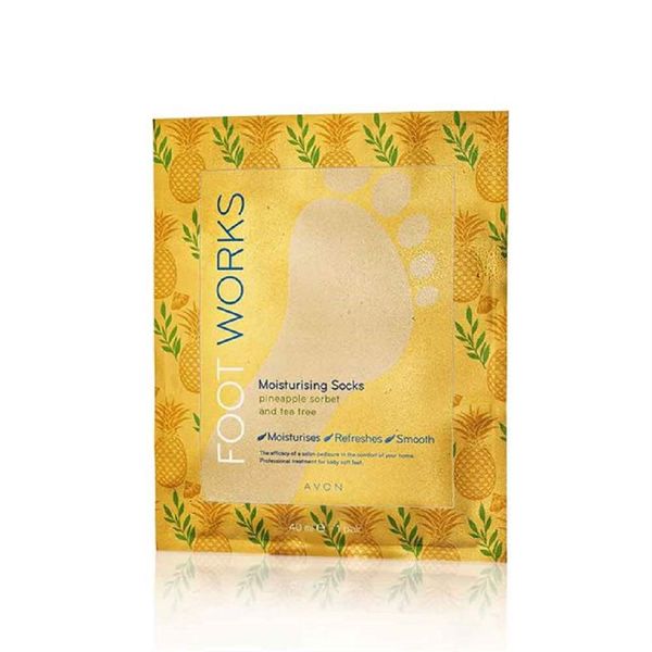 Avon Foot Works Pineapple & Tea Tree Moisturising Mask with Vitamin E Socks – 1 pair