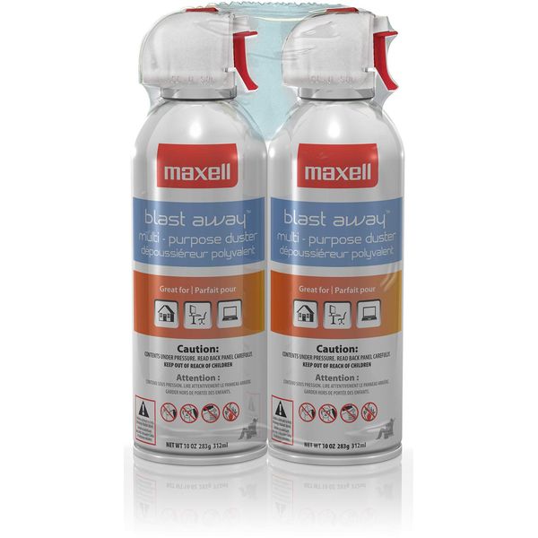 Maxell 190026 Canned Air 10 Oz #152 Two Pack