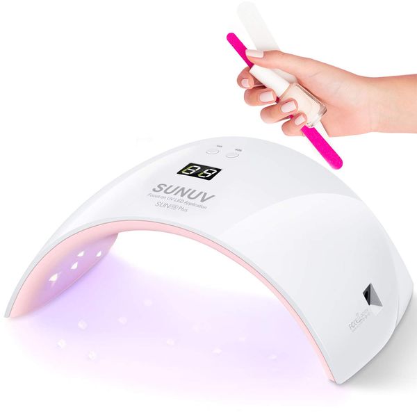 SUNUV Nageltrockner LED UV, Lampe für Gelnägel, UV LED Nagellampe 30s/60s Timer, Infrarot Sensor, LCD Display, Geeignet für alle Gel, für Maniküre/Pediküre Nail Art zu Hause und Salon