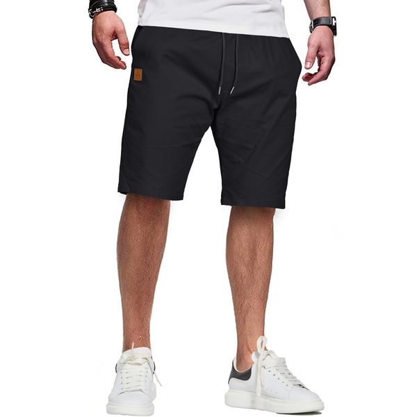 ZOXOZ Kurze Hose Herren Shorts Herren Sommer Chino shorts Baumwolle Cargo Shorts Freizeithose Kurz Mit Taschen Schwarz S