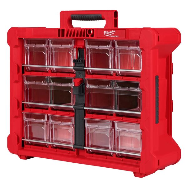Milwaukee 48-22-8433 PACKOUT Tilt Bin Organizer Storage Plastic 12 Compartments