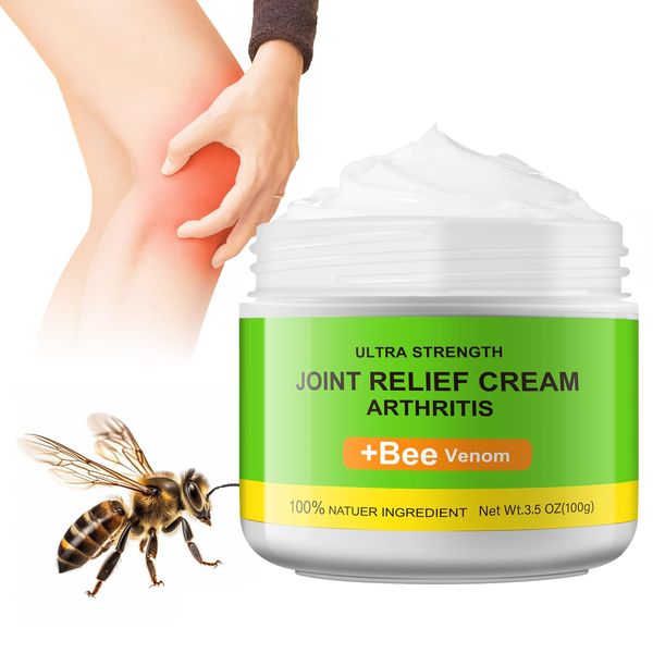 Bee Venom Joint and Bone Therapy Cream, Arthritis Pain Relief Cream with Natural Formula, 100g Ultra Strength Joint Healing Cream for Back,Neck,Hands,Feet, Shoulder, Soreness Muscle Recovery