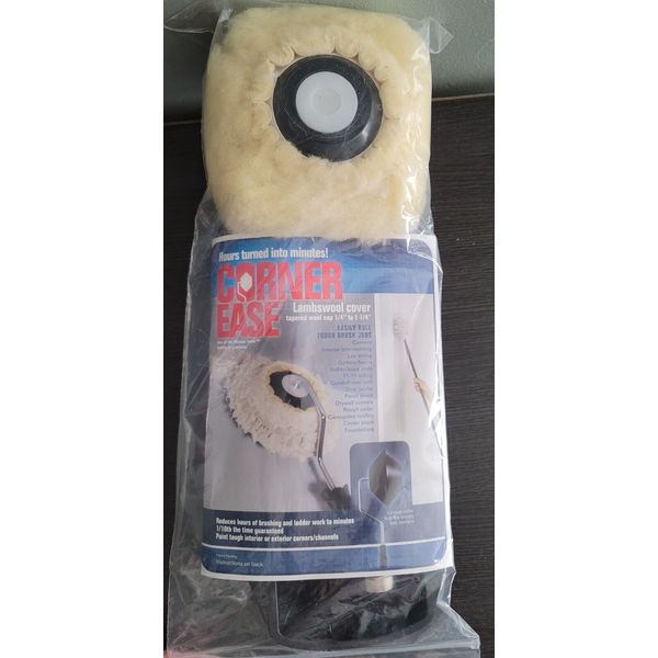 Corner Ease Wool Paint Roller 3 Piece Set, Lambswool Cover, Paint Corners