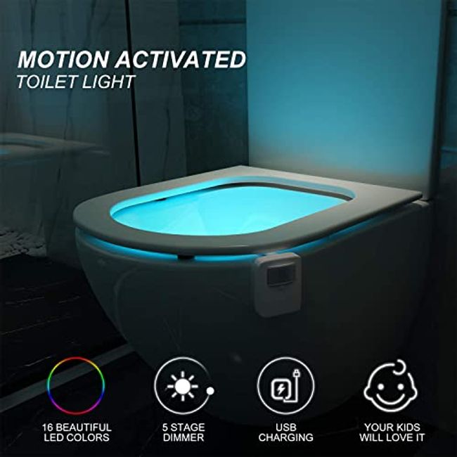 Chunace Toilet Night Light - Motion Sensor Activated 16-Color LED