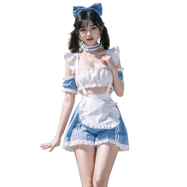 Baioretto Cosplay, Sexy, Echi, Made, Light Blue, Alice, Maid Cosplay, Sweetheart Tube Top, Backless, Cute, Temptation, Extreme, Women's, Adults, Costume, Christmas, Valentine's Day, Anniversary,