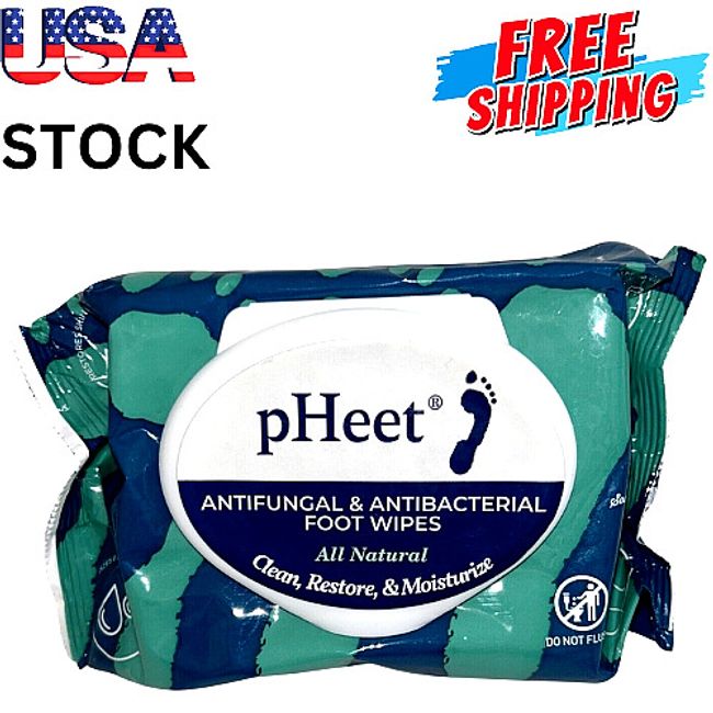 PHeet Wipes, Antifungal, Odor Reducer, Feet Moisturizing Wipes, Foot Cleaner