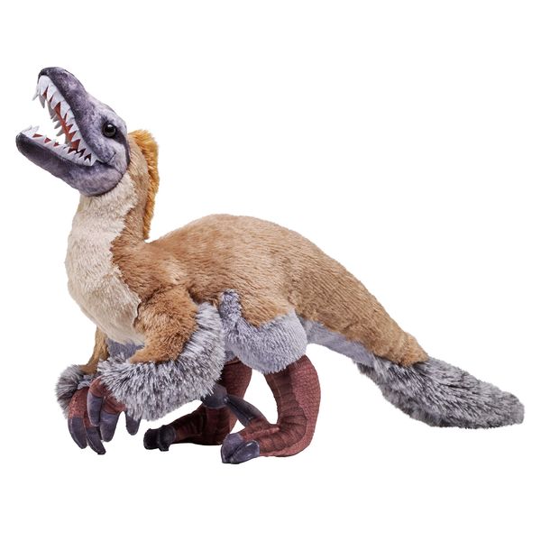 Wild Republic Artist Collection, Dinosaur Velociraptor, Gift for Kids, 15 inches, Plush Toy, Fill is Spun Recycled Water Bottles