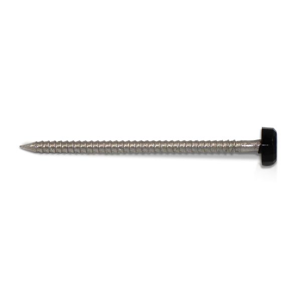 50 x UPVC Panel Pins 40mm Poly Top Pins Nails Plastic Headed Fascia Fixings Strop Grip Durable Stainless Steel Roofing Nails Secure Hold PVC Cladding Pins for Home Projects (Black)