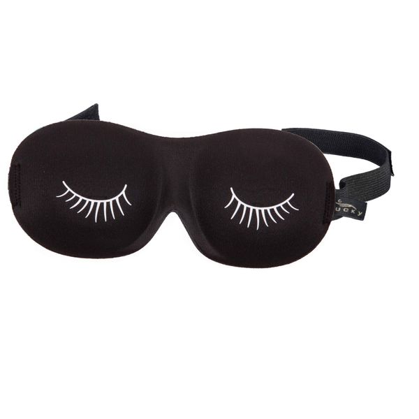 Bucky Ultralight Comfortable Contoured Travel and Sleep Eye Mask, Black Eyelash, One Size