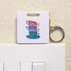 Azeeda 'Stacked Teacups' Keyring Tape Measure/Spirit Level Tool (KM00042954)