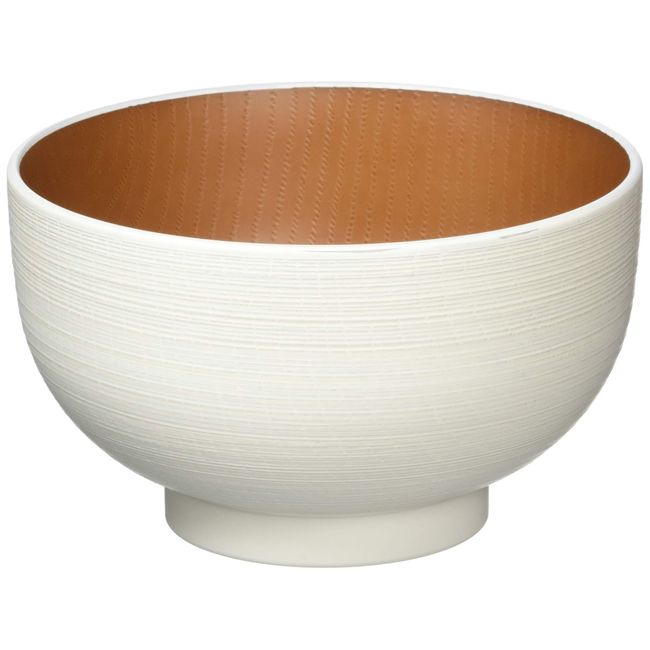 Yamanaka Lacquer M16944-7 Natural Range Cloth Bag Keyaki Heather Soup Bowl, White & Brown