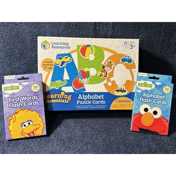 ALPHABET PUZZLE CARDS-ALPHABET FLASH CARDS-FIRST WORD FLASH CARDS-NEW IN BOXES