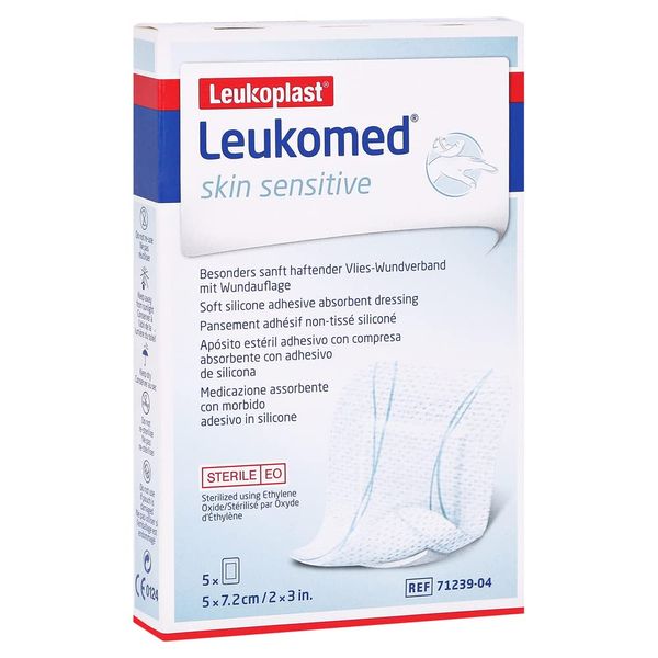 LEUKOMED Skin Sensitive Sterile 5 x 7.2 cm Pack of 5