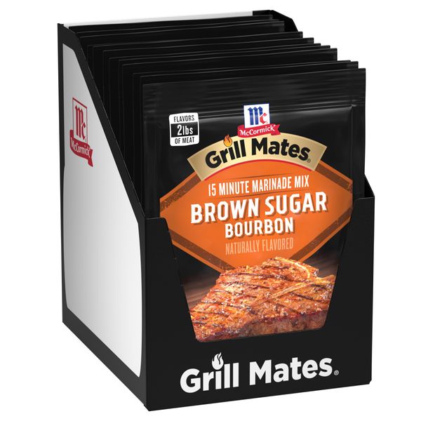 McCormick Grill Mates Brown Sugar Bourbon Marinade Mix, 1.25 oz (Pack of 12)