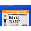 ForgeFix Multi-Purpose Single Thread Screws | 5.0 x 40mm | Zinc Yellow Passivated | Box 200