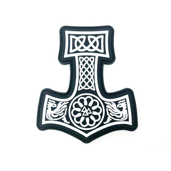 Thors Hammer Viking PVC Airsoft Paintball Cosplay Patch