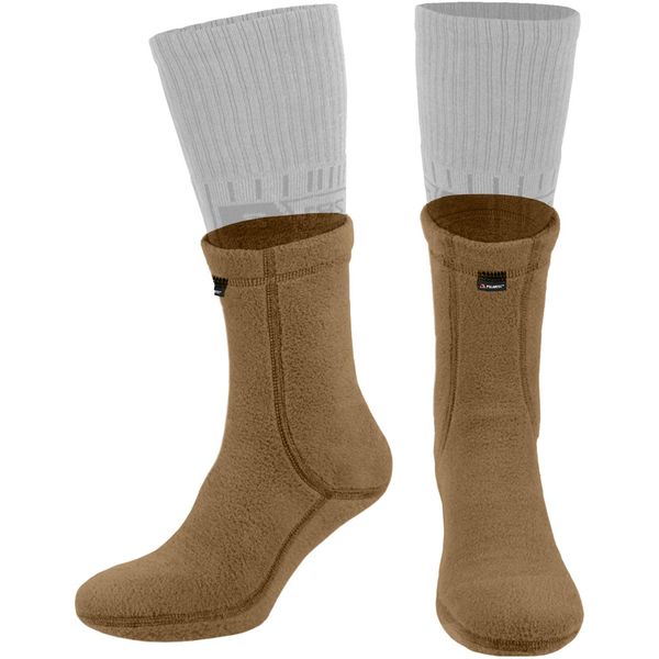 281Z Hiking Warm 6 inch Boot Liner Socks - Military Tactical Outdoor Sport - Polartec Fleece Winter Socks (Medium, Coyote Brown)