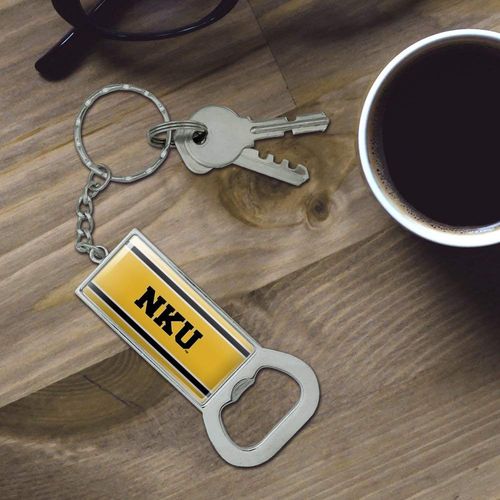 GRAPHICS & MORE Northern Kentucky University Stripes Keychain Rectangle Chrome Plated Metal Bottle Cap Opener