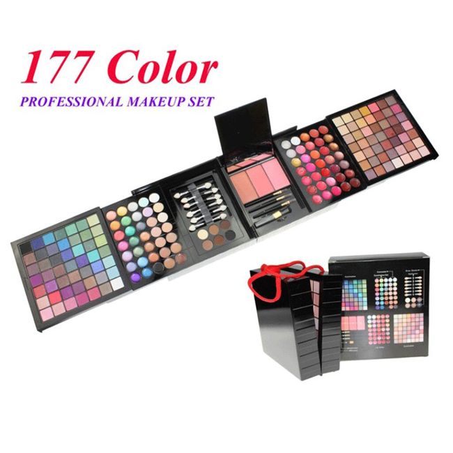 Lip Palette 177 Colors Cosmetic Makeup Palette Matte Shimmer Eyeshadow Lip Gloss Concealer Blusher Brow Powder Set