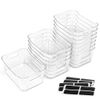 12 Pack Multi-Use Clear Plastic Storage Bins for Kitchen, Bathroom, Office, Pant