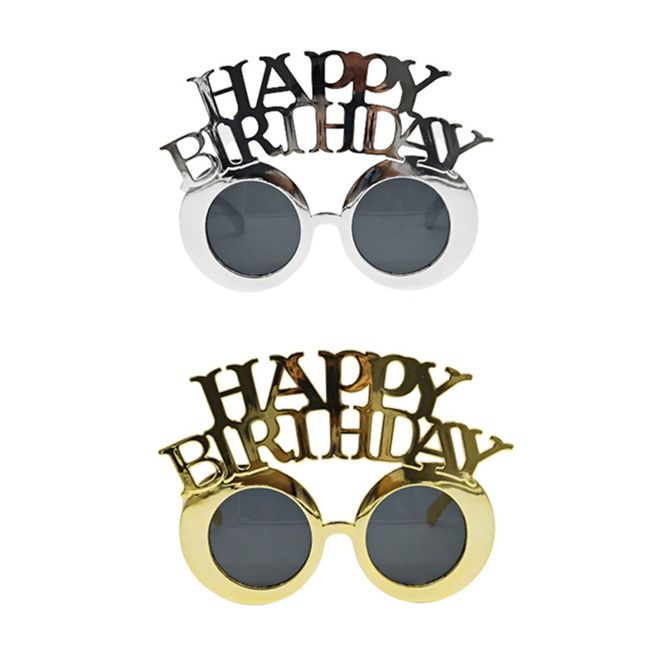 LIKENNY Birthday Glasses Happy Birthday Party Supplies Birthday Glasses Funny Photo Props Eyewear Decoration Glasses Party Supplies Set of 2