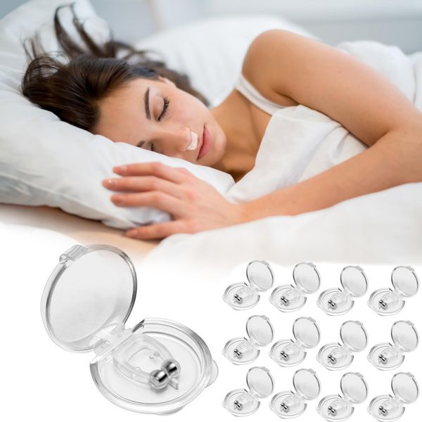 12 Pack Magnetic Anti Snore Nose Clip - Silicone Anti Snore Devices - Anti Snoring Solution for Removal of Noise While Sleeping - Nasal Snore Clip for Better Night’s Sleep for Men/Women