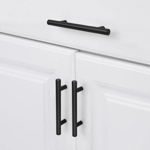 LONTAN 10 Pack Cupboard Door Handles 128mm Kitchen Door Handles Kitchen Handles Black Kitchen Cabinet Handles Kitchen Cupboard Handles Black Kitchen Handles Black Handles for Drawers