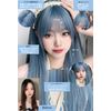 Emgrande Wig Creative Line [Supervised by Active Top Stylists] 6-Piece Set, High Tone Color, Women's Wig Bob, Semi-Long, Small Face Effect, Full Wig, (Blue Mesh Brown, DY47A)