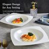 Elegant Square Salad Plate Set for 6 - Microwave Safe Ceramic Tableware
