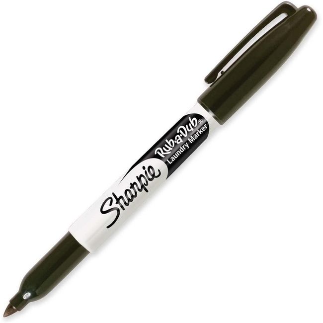 Sharpie Rub-a-Dub Permanent Marker, Fine Point, Black Ink, 1-Count