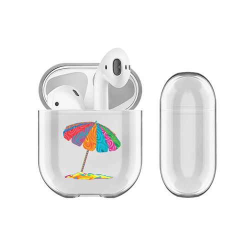 Head Case Designs Officially Licensed P.D. Moreno Beach Umbrella Assorted Design Clear Hard Crystal Cover Compatible with Apple AirPods 1 1st Gen / 2 2nd Gen Charging Case