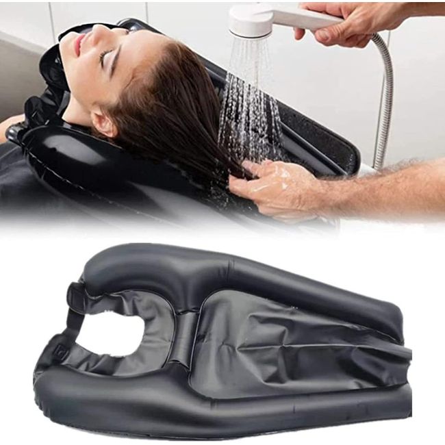 Prosperous Shop Nursing Shampoo Stand Sleeping Elderly Hair Wash Shampoo Hat for Adults, Black