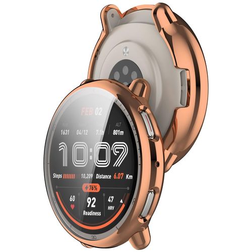 Tznzxm Case Compatible with Amazfit Active 2 Smartwatch, Soft TPU Full Coverage Slim Case Protective Bumper protector Shell （TPU-Rose gold）