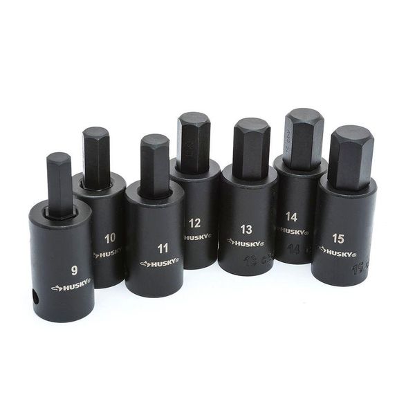 Husky 1/2 in. Drive Hex Bit Impact Socket Set MM (7-Piece) H2DMMHBI7PC