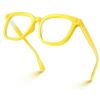 Square Classic Blue Light Blocking Glasses Yellow Frame Eyeglasses