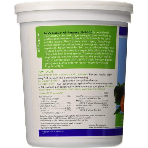 Jack's Classic All Purpose 20-20-20 Water Soluble Plant Food (1.5lbs)