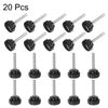 sourcing map 20pcs M6 x 35mm Male Thread Knurled Knobs, Thumb Screws Clamping Knobs Grip 25mm Plastic Round Head Hand Knobs Thumbscrews, Black