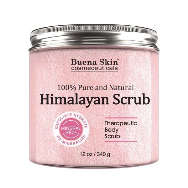 Himalayan Salt Body Scrub With Lychee Fruit Oil | Natural Deep Cleansing Exfo...