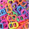 BEADTIN Neon Bright Multi 25mm Plastic Soda Pop Tabs (2oz)