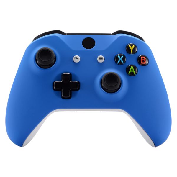 eXtremeRate Blue Soft Touch Front Housing Shell Case for Xbox One S/X Controller, Comfortable Replacement Kit Faceplate Cover for Xbox One Wireless Controller Model 1708