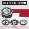 Generic 4Pcs Universal Fit Hub Cap, 56mm OD, Black, Polished ABS Plastic, Snap-On