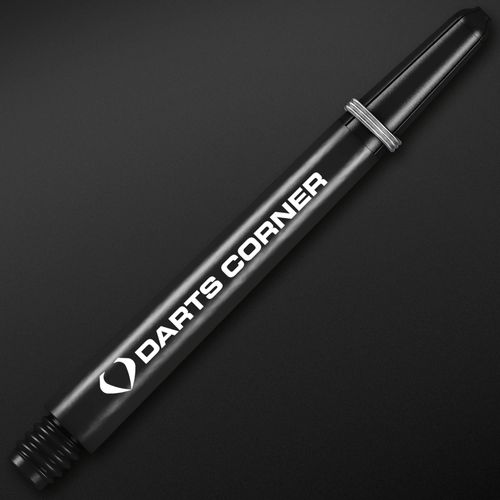 Designa S0735 Stems | 5 Sets of Tough Nylon Darts Corner Dart Shafts including Steel Ring, Medium, Black