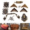 Box Corner Protectors Lock Latch Hasp with Handle Hinges Hardware Kit