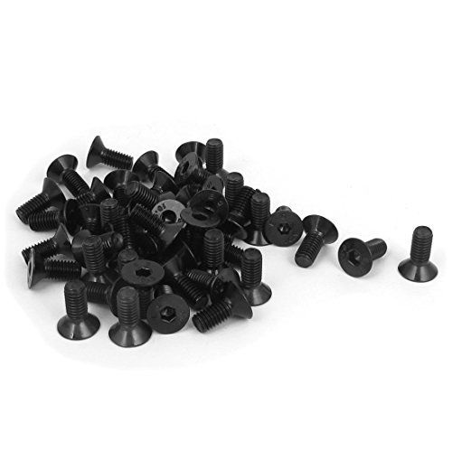 uxcell Hex Socket Socket Bolts, Countersunk Bolts, 10.9 Alloy Steel, Machine Screws, Flat Head, M5 x 0.5 inches (12 mm), Pack of 50