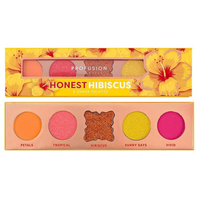 PROFUSION COSMETICS BLOOMING HUES - HONEST HIBISCUS 5-SHADE EYESHADOW PALETTE, YELLOW