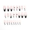 Carufin 24Pcs Crown Lips Long Coffin Nail Shining Heart French Fake Nails Acrylic False Nail Press on Nails Ballet False Nails for Women Girls (B)