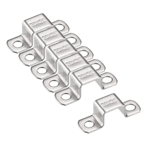 sourcing map U Shaped Connector Bracket 18 x 22mm 304 Stainless Steel for Door Closed Bar Holder Strut Channel 6pcs