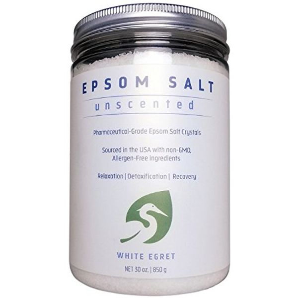 WHITE EGRET Epsom Salt,unscented, 2.5 Pound, 30 oz