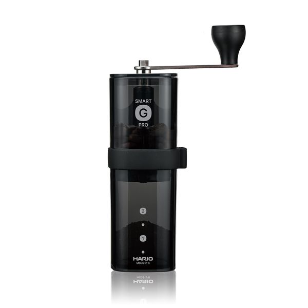 HARIO MSGS-2-B Smart G PRO Coffee Grinder, 0.8 oz (24 g), Transparent Black, Stainless Steel Blade, Disassemblable, Compact