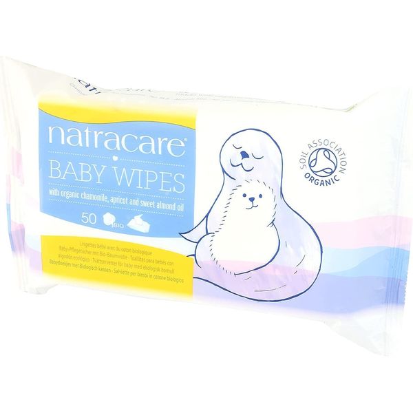 Natracare Organic Cotton Baby Wipes 50 ct (6-Pack)